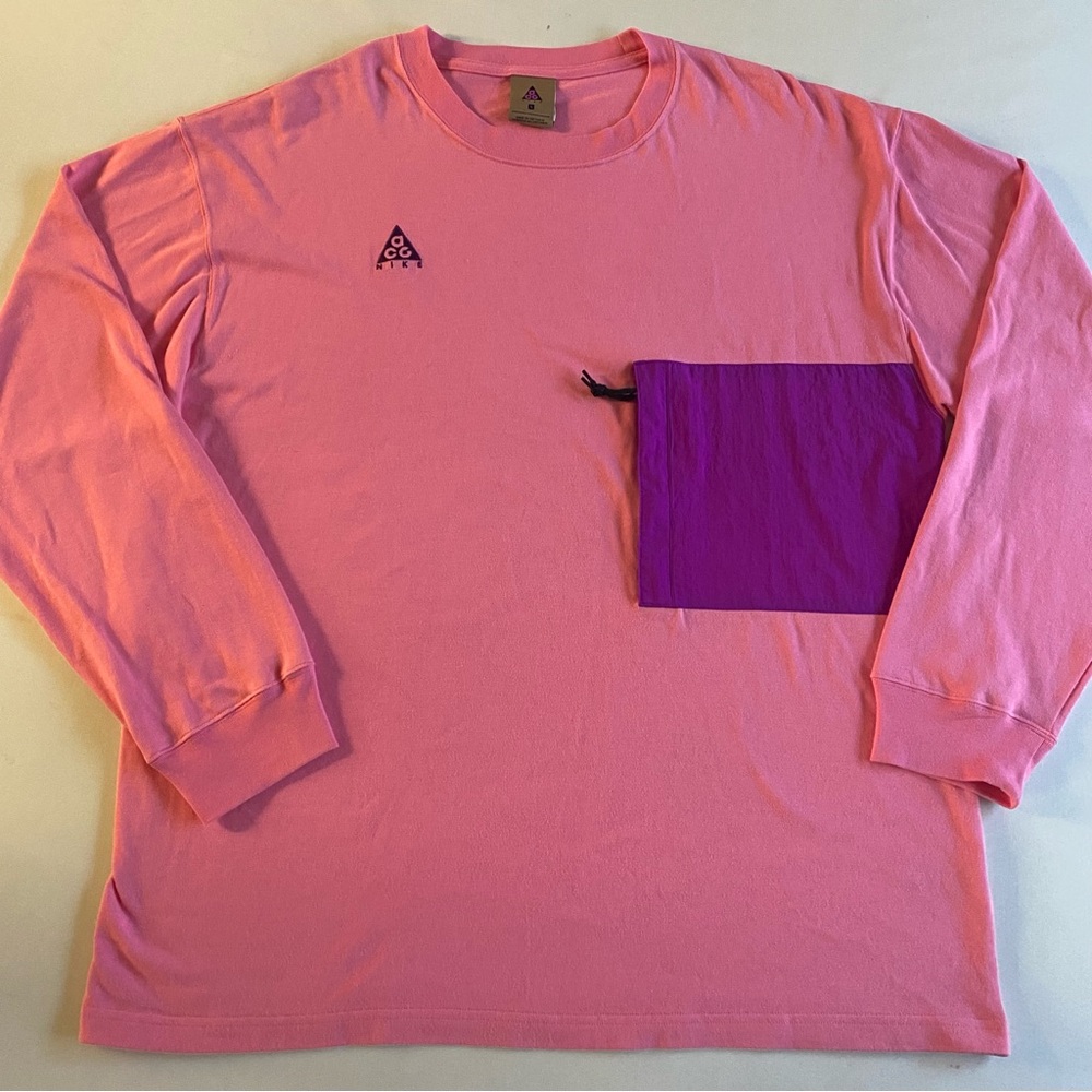 Nike ACG Shirt Men L LOOSE Embroidered Logo Crew Neck Long Sleeve - Picture 2 of 14